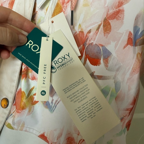 Roxy White and Pink Floral Ski Jacket - Picture 4 of 5